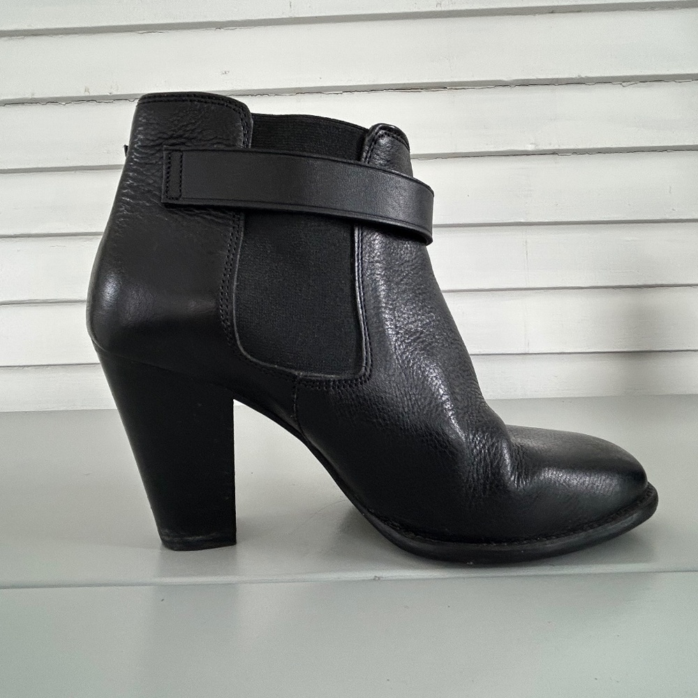 Madewell Lonnie Black Ankle Boots 3.5" Wedge Heel Sz 7
